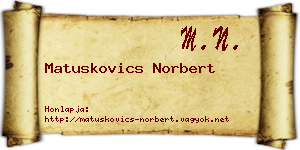 Matuskovics Norbert névjegykártya